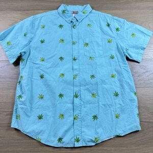 Spencers Shirt Men Large 420 Marijuana Weed Plant Print High Times Smoker Toker